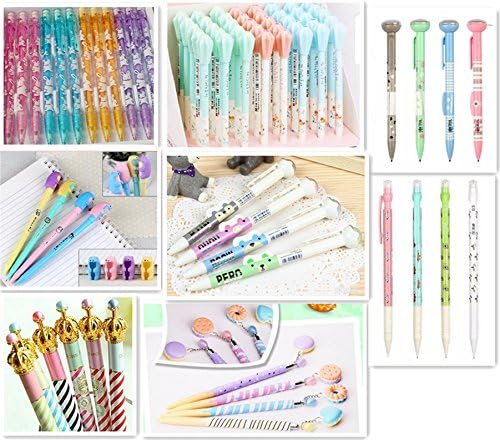 Rashen(TM) 12 Cute Creative Mechanical Pencils With Erasers And Leading Refills Mixed Style