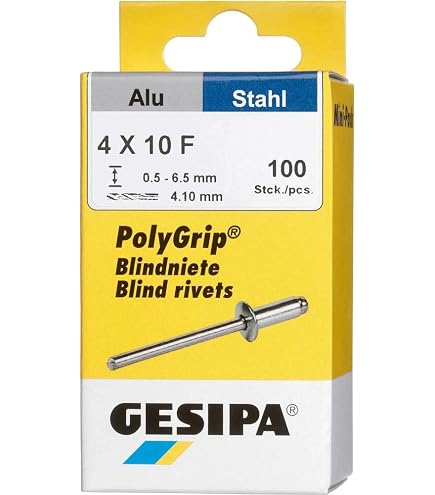 DELPHI Set di pinze rivetti con 500 rivetti ciechi in 4 misure 2.4 I 3.2 I 4.0 I 4.8 mm Pinza rivettatrice pop, set di attrezzi professionali con