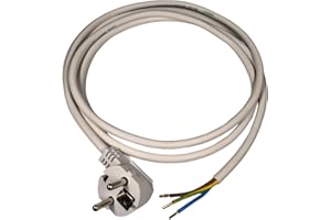 SPY-EARPIECE.COM Kabel z wtyczką i tulejkami kablowymi, wtyczka 230 V, 16 A, 3 metry, przewód przyłączeniowy z wtyczką Schuko, kabel przyłączeniowy z wtyczką, przewód zasilający z zestykiem ochronnym, kabel zasilający