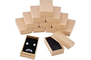 BENECREAT 24 Pack Cajas de Cartón Kraft para Collar 8x5x3cm Pequeña Caja de Regalo Rectácula de Pulsera y Pendientes Perfecta para Cumpleaños Boda Festival Día de San Valentín