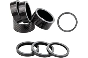 REQAG 8 Pezzi Distanziatore in fibra di carbonio, Auricolare in Fibra di Carbonio per Bici, Distanziatori per sterzo Bicicletta, Distanziali in Carbonio per Bici, distanziali, per Biciclette da Strada
