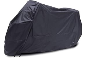 logei®Funda para Moto Impermeable Cubierta para Motocicleta contra Suciedad Lluvia Viento Frío XXL：245 x 105 x 125cm,Negro
