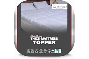 Lakhmaali Hotel Quality, 8 cm super soft small double mattress topper – Hypoallergenic virgin hollow fiber filling with 4 elasticized straps to use at home, in hotels and luxury trips (Small Double)