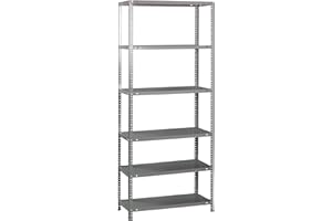 SIMON RACK SimonRack Estanteria Metalica 6 Baldas Ajustables, 75 kg de Punto Flexión, 2000x1100x400 mm, Con Tornillos, Estantería Almacenaje, Gris - Advantage