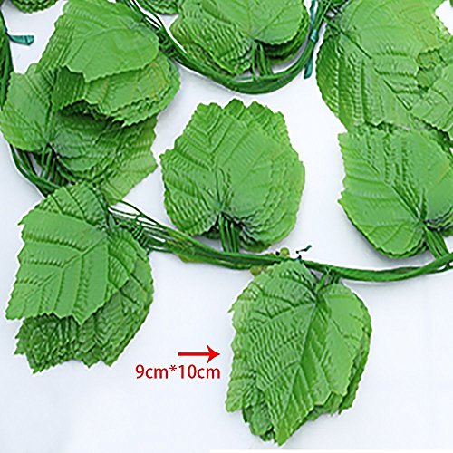 Girlande mit künstlichen Weinranken/Efeublättern, 25 Meter, Grün - 3