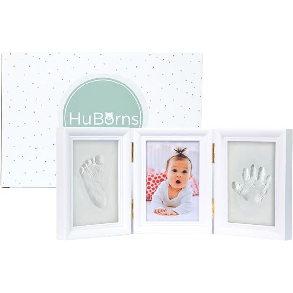 Lalfof Cadre Empreinte Bébé Personnalisé – Kit Moulage Main & Pied Avec Nom Et Date – Idée Cadeau Naissance Fille Ou Garçon Inoubliable