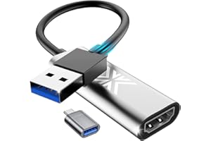 XIIXMASK capturadora Video, capturadora Video hdmi, capturadora de Video, HDMI a USB, grabación de Video de Audio en 1080P@30Hz, para enseñanza, transmisión, Juegos, transmisión, videoconferencias