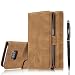 Produktbild Samsung Galaxy S6 / S6 Duos Hülle, Samsung Galaxy S6 / S6 Duos Schutzhülle Leder Hülle, Alfort 2 in 1 Retro Ledertasche Gasdurchlässig Design Dual Use Falten Premium PU Leder Tasche Case Cover Flip Mappen Kasten Abdeckung für Samsung Galaxy S6 / S6 Duos 5.1" Smartphone Funktion Standfunktion Unterstützte Telefone mit einem Magnetverschluss ( Braun ) + Alfort Schwarz Stylus Pen