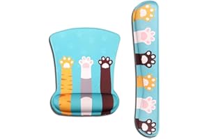 AOKSUNOVA Alfombrilla Raton Gel Alfombrilla ergonómica para ratón Alfombrilla Raton reposamuñecas Teclado Juego de Alfombrilla de ratón y Teclado con reposamuñecas ergonómico