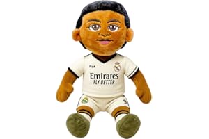 Real Madrid Offizielles Plüschtier mit Mbappé und Uniform 2024/25, ideal für Fans und Sammler.