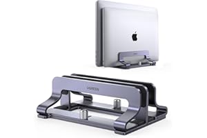 UGREEN Vertical Laptop Stand for Desk Dual Slot Laptop Stand Holder Adjustable Dock Aluminum Desktop Stand Compatible with MacBook Air Pro, Microsoft Surface Laptop 4, LG Gram 17