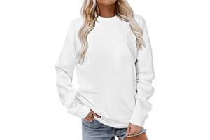 GENERIC Womens Casual Sweatshirt UK 2024 Fashion Long Sleeve Crew Neck Pullover Tops Dressy Comfy Solid Color Loose Fit Blouse Ladies Elegant Fall Winter Going Out Basic Jumper Shirts