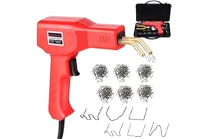 OUSINBY Plastic Welding Kit, 50W Hot Stapler Bumper Repair Kit 220V Plastic Welder and 300Pcs Hot Staples for Car Bumper Fender Kayak Repairs