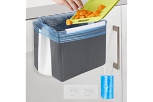smtfcty Hängender Mülleimer 4L Faltbare Plastik Komposteimer Küche Abfalleimer Mülleimer Wandmontage für Küche, Auto,Bad,Büro und Schlafzimmer,Enthält 50 kleine Müllbeutel