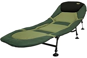 BAT-Tackle Maxxlounge Bedchair| Campingliege | 6 oder 8-Bein Angelliege bis 150kg | Karpfenliege | Gartenliege