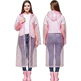 Pivalo EVA Rain Coat Transparent Hooded Outdoor Water Resistant Rain Suit for Women and Girls (Universal, Random)