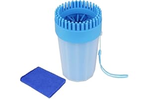 TONNYS Dog Paw Cleaner, Pulitore della Zampa del Cane, Pulizia Zampe per Cani oooh Portatile, Spazzola per Animali con Asciugamano Cane, Pulisci Zampe Cane per Artigli Sporchi Domestici (BLUE)