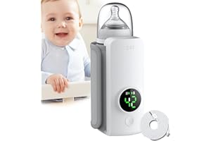HAILMKONT Tragbarer Flaschenwärmer Baby, Flaschenwärmer Baby Unterwegs, 6000 MAh Drahtloses Milchwärmer mit Intelligenter, Reiseflaschenwärmer, Schneller Heizung und 48H Warm Warm