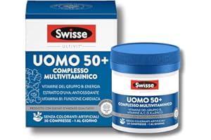 SWISSE Ultivit - Multivitaminico Completo Uomo 50+ con Magnesio Vitamine e Ferro per Supporto a Sistema Immunitario Adulti e Metabolismo Energetico, Integratori Alimentari Made in Italy, 30 Compresse