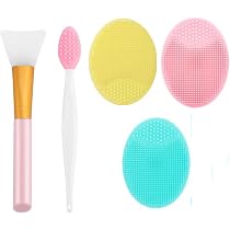 6-teiliges Silikon-Gesichtspflege Set | Mit Peeling-Bürsten, Applikator & Reinigungspads Für Tiefenreine Haut
