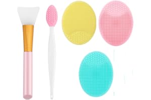 YIXUTAG Silikon-manuelle Gesichtsreinigungsbürsten, weiches Silikon-Gesicht Scrubber, 5-teiliges Set Maskenpinsel Gesichtsmassage Bürste für Poren Gesichtsmaske Pinsel Set Mitesserentfernung,Peeling,DIY Maske
