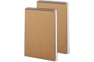 Coolzon Art Spirale Bound Carnet Dessin A4 21 x 29.7 x 1 cm 120GSM 30 Pages, 2pcs Cahier Dessin Reliure Spirale avec Couverture Rigide