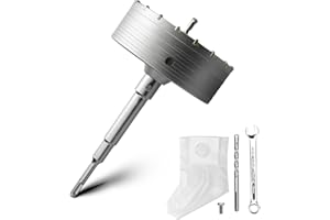 MOXPIFY Kit couronne de forage de 150 mm avec adaptateur SDS plus de 220 mm et foret de centrage de 8 x 110 mm, couronne de forage pour maçonnerie et béton