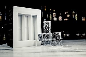 Clear Ice Box Spears | Islåda med isstavar för 3 stora, klara isstänger | 13,5 x 3,5 x 3,5 cm vardera