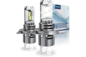 Sinoparcel Bombilla LED H4/9003 para Faros Delanteros - 20000LM/juego 6500K - Haz Baja y Alta con Ventilador Luz Blanca Kit de conversión LED -Paquete de 2