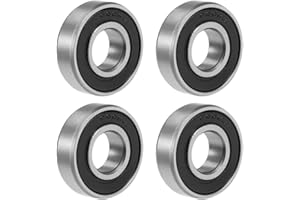 TOP-VIGOR 4Pcs 6001-2RS Deep Groove Ball Bearings, Z1 12mm x 28mm x 8mm Double Sealed Industrial Bearings, Chrome Steel Skateboard Bearings for Electrical Instrument Equipment