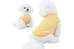 Winmany T-shirt rayé pour chien, chat de petite et moyenne taille (1, jaune, XL)