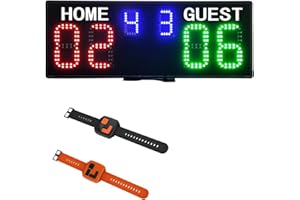 GAN XIN Anzeigetafel Elektronisch, LED Anzeigetafel 6 Stellige Digital Scoreboard mit Fernbedienung Tennis Punktezähler für Tennis Volleyball Basketball