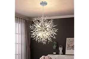 ‎DEPULEY Depuley Kronleuchter Moderne Kristall, Feuerwerk Kronleuchter Deckenleuchten, 8-Licht Sputnik Pendelleuchte für Wohnzimmer, Schlafzimmer, Esszimmer, Küche, Treppenhaus, G9 Glühbirnen