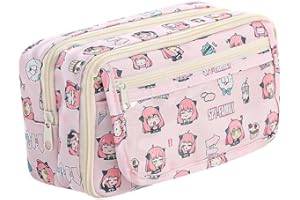 JXBBAAC Trousse Spy Family, Spy Family Trousses à Crayons, Sac à Crayons de Grande Capacité Multifonctionnel Étui à Crayons pour Lycée Génération Filles Adolescent Cadeau Maquillage