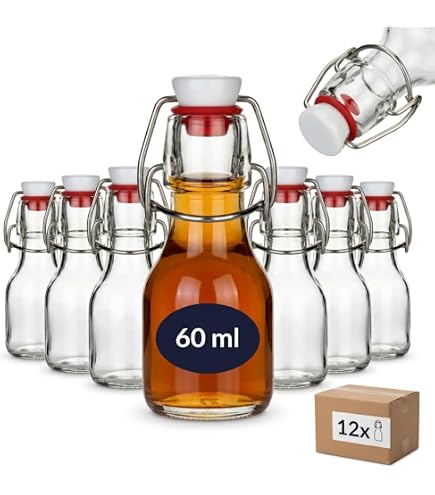 Winter Shore Lot De 20 Bouteilles En Verre 120 Ml Avec Bouchon Hermétique + Étiquettes – Idéales Pour Kombucha, Kefir, Jus Maison, Sauces, Cadeaux