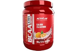 Activlab Bcaa Xtra Instant 500g Jar | Workout Powder | Recovery Supplements | Branched Chain Amino Acids with Glutamine | Nutrition Power - Orange Flavour