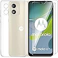 Tsinwe Cover + 2 Pezzi Vetro Temperato per Motorola Moto E13, Trasparente Silicone Custodia Protettivo Crystal Clear Sottile 
