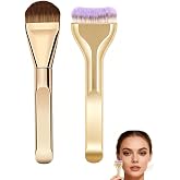 LEEQBCR 2 Piezas Brocha plana base de maquillaje fluido, profesional makeup, ideal para tu estuche brochas maquillaje, para F