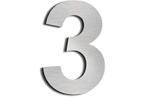 nanlyiau 6in/15.3cm numero maison numéro de maison de numéro de rue,En Acier Inoxydable Massif 304,Flottant Home Adresse Plaque(6in 3)