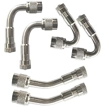 Gosknor Kit Prolunga Valvola Pneumatici 21,7cm Con Adattatore Angolato In Ottone 135° – Per Moto, Auto, Bici, Camper