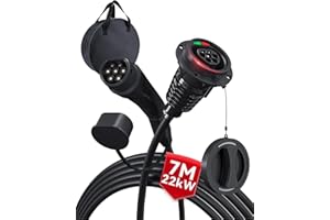 MCEVKELN Type 2 Extension Cord 7M-22kW Type 2 EV Charging Cable 32A - Electric Vehicle Extension Cable Type 2 to Type 2| 3 Phase | 7Meter EV Charger Compatible with Tesla/BYD/MG/BMW