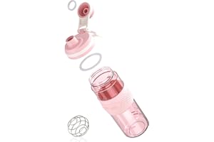PZMLOASN Protein Shaker for Protein & Sports Drinks, for Super Creamy Fitness Protein Shaker, Protein Shake 650 ml, Durable, Leak-Proof, Gym Shaker, BPA-Free (Pink, 650 ml)