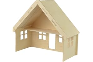 Pebaro 880/1 - Kit de construcción de Madera para casa de muñecas pequeña, Rompecabezas 3D, Juego de construcción de maquetas, Manualidades con Madera, Rompecabezas de Madera, Juego de Manualidades,