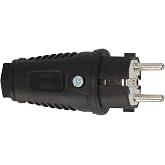 Brennenstuhl Rubber plug with grounding contact 230V/16A (IP54, suitable for outdoor use, good for connecting an extension ca