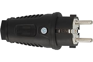 Brennenstuhl Schutzkontakt-Gummistecker 230V/16A (IP54, für den Außenbereich geeignet, ideal für den Anschluss eines Verlängerungskabel oder für die Reparatur eines beschädigten Kabels)