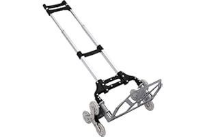 GMSLUU Carrello pieghevole in alluminio, 6 ruote, carrello per il trasporto delle scale, 75 kg