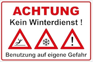 GESCHENKE-FABRIK Scudo Nessun servizio invernale in PVC Schiuma Rigida Piastra 300 X 200 mm – 3 mm di spessore con Warn simboli