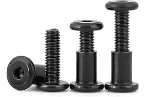 By VP INDUSTRIES (Combo -10 Pcs) M6x20 mm Allen JCB Head Screw with Sleeve Nut & Allen Key | Black Zinc Male-Female Connector for Wood Work, Electrical Fittings, DIY Projects & Industrial Use