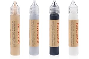 Ovaletta 4 Farben Kerzen Bemalen Set, Kerzenstifte, Wachsplatten für Kerzen, Candle Pen, Kerzenstifte zum Verzieren, Keramik Bemalen Set, je 25 ml, A