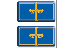 Artimagen Pegatina Bandera Rectángulo 2 uds. Asturias Resina 48x26 mm/ud.
